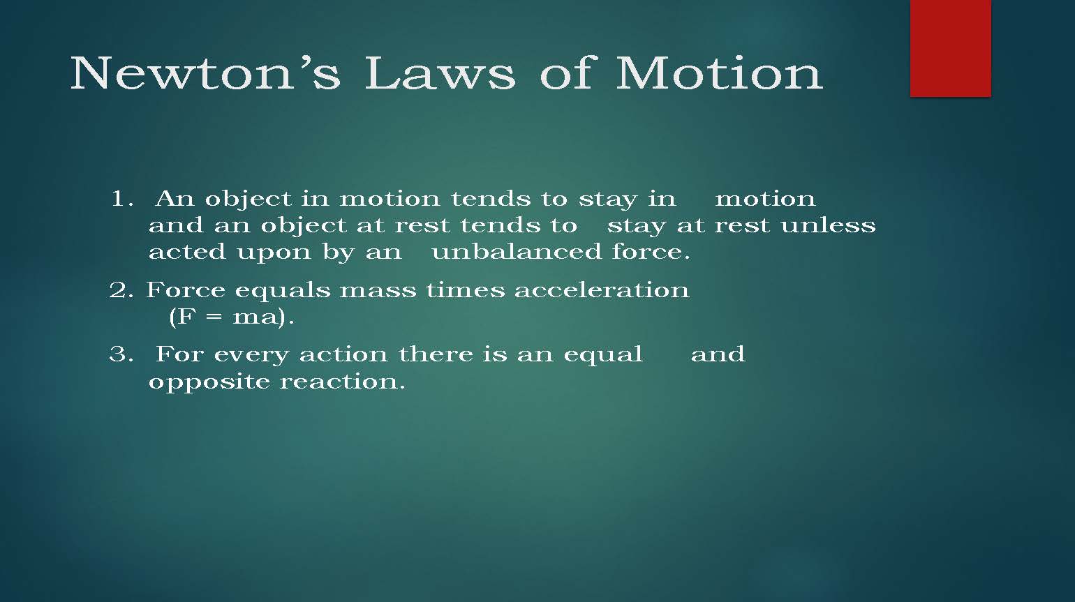 Laws of physics